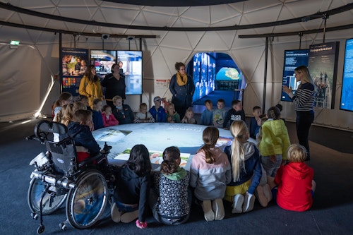 School visit in the Energy Observer Foundation village at the Route du Rhum - Destination Guadeloupe